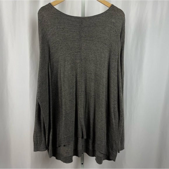 Cabi Medium Sweater Top Mushroom Tan Long Sleeve T Shirt Bateau Gray Oversized - Picture 1 of 8